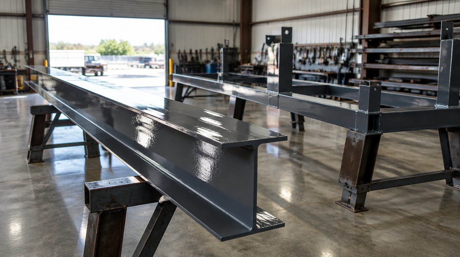 Freshly coated steel for steel coating work in Texas